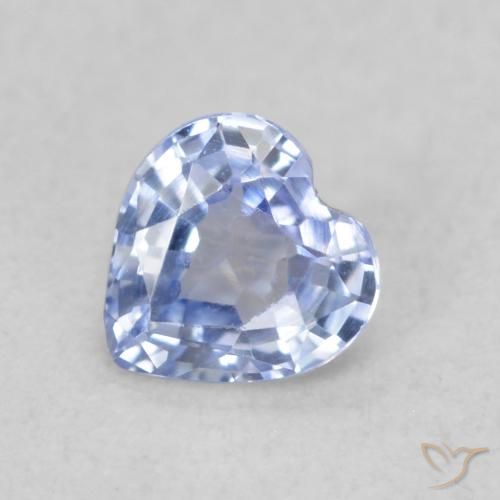 0.38ct 자연스러운 파스텔 블루 사파이어, 마음, VVS-VS