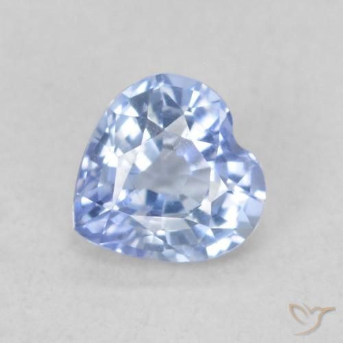 0.48ct 자연스러운 파스텔 블루 사파이어, 마음, VVS-VS