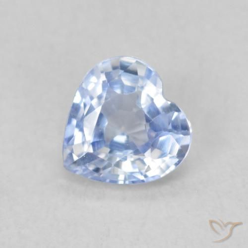 0.37ct 자연스러운 파스텔 블루 사파이어, 마음, VVS-VS