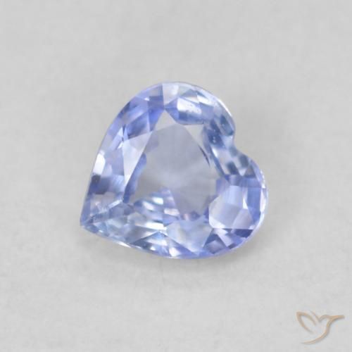 0.30ct 자연스러운 파스텔 블루 사파이어, 마음, VVS-VS