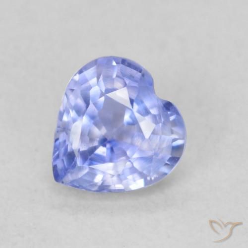 0.43ct 자연스러운 라이트 퍼플리쉬 블루 사파이어, 마음, VS
