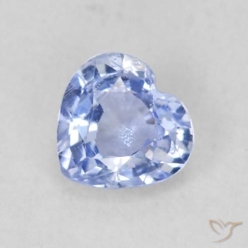 0.43ct 자연스러운 파스텔 블루 사파이어, 마음, VS