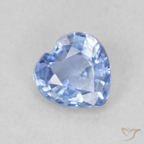 0.40ct 자연스러운 라이트 퍼플리쉬 블루 사파이어, 마음, VS