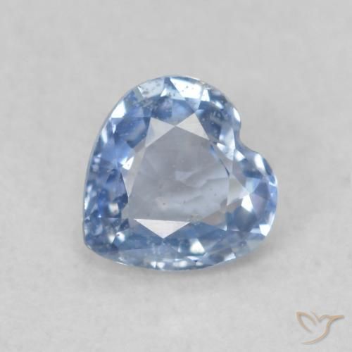 0.42ct 자연스러운 베이비 블루 사파이어, 마음, VS