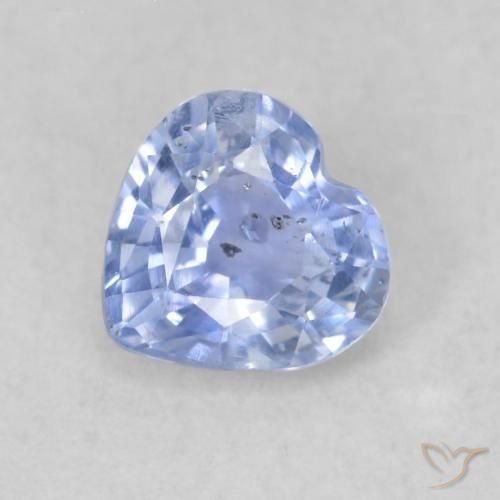 0.50ct 자연스러운 하늘색 사파이어, 마음, VS