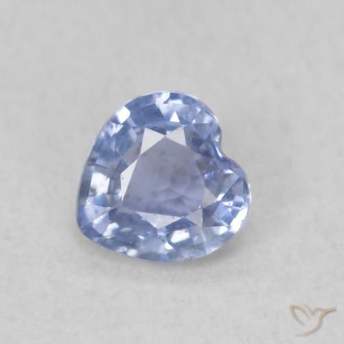 0.34ct 자연스러운 라이트 바이올렛 블루 사파이어, 마음, VS