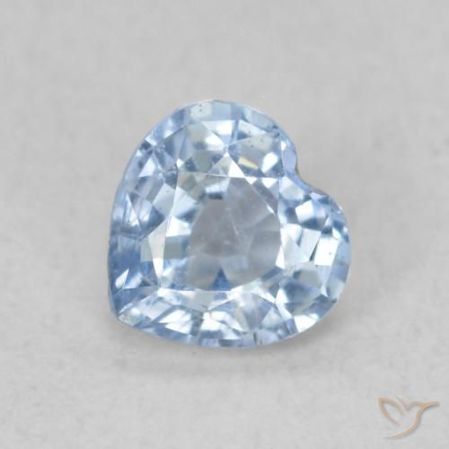 0.45ct 자연스러운 베이비 블루 사파이어, 마음, VS