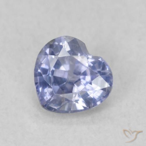 0.42ct 자연스러운 하늘색 사파이어, 마음, VS