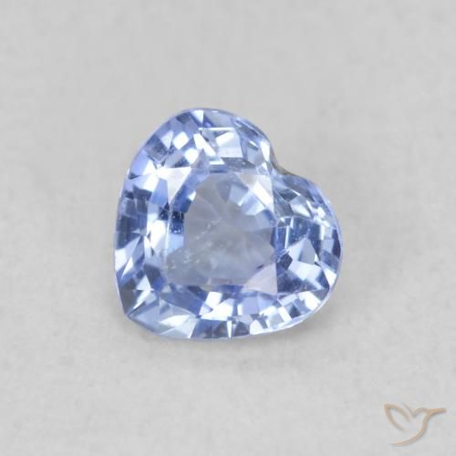 0.34ct 자연스러운 파스텔 블루 사파이어, 마음, VS