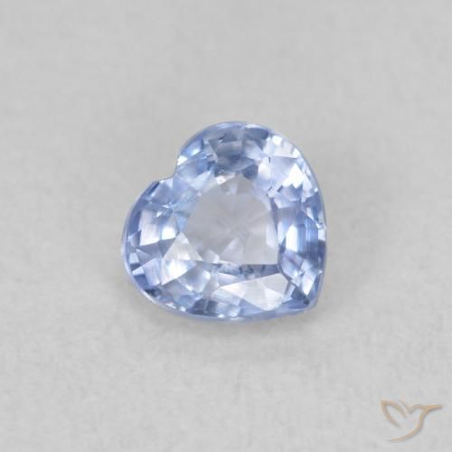 0.40ct 자연스러운 하늘색 사파이어, 마음, VS