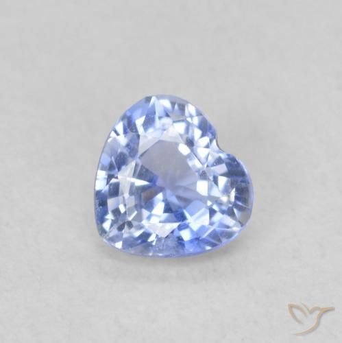0.44ct 자연스러운 파스텔 블루 사파이어, 마음, VS