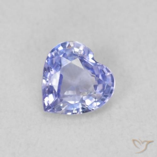 0.41ct 자연스러운 파스텔 블루 사파이어, 마음, VS