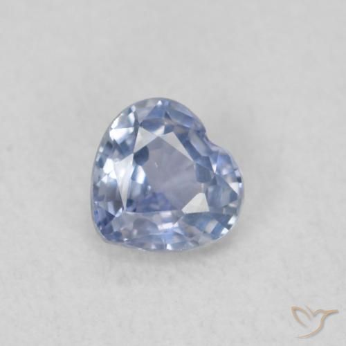 0.39ct 자연스러운 라이트 퍼플리쉬 블루 사파이어, 마음, VVS-VS