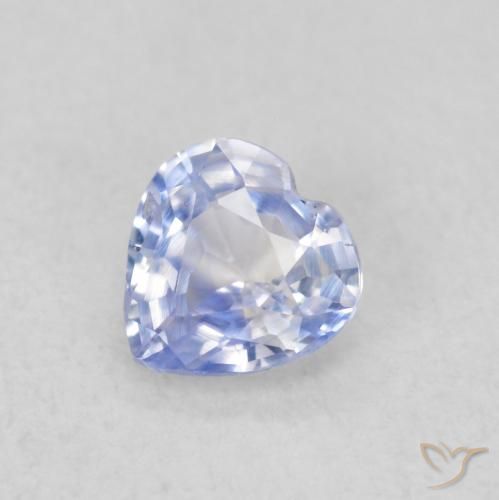 0.48ct 자연스러운 파스텔 블루 사파이어, 마음, VS