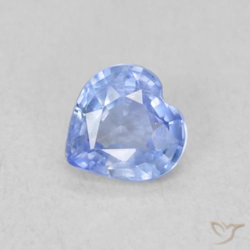 0.45ct 자연스러운 라이트 퍼플리쉬 블루 사파이어, 마음, VS