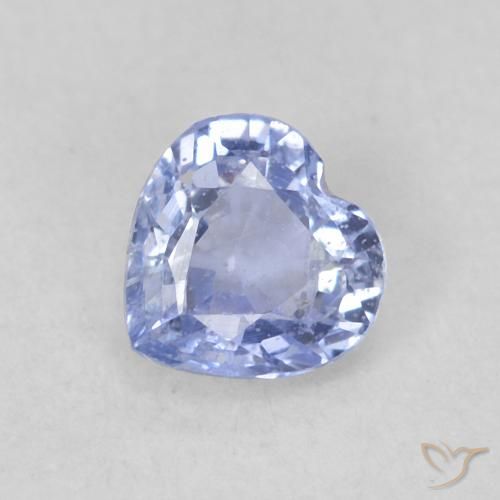 0.41ct 자연스러운 라이트 퍼플리쉬 블루 사파이어, 마음, VS