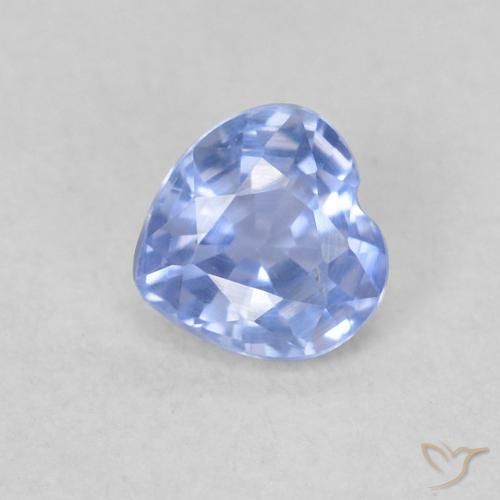 0.37ct 자연스러운 파스텔 블루 사파이어, 마음, VS