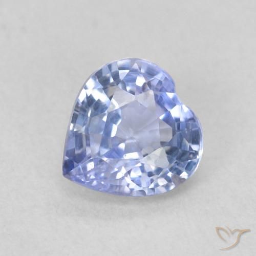 0.43ct 자연스러운 라이트 퍼플리쉬 블루 사파이어, 마음, VS