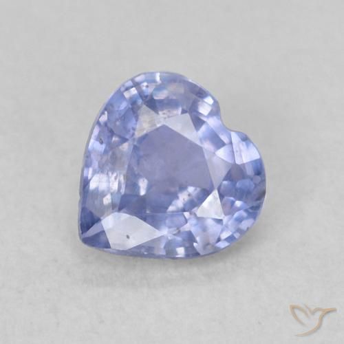 0.42ct 자연스러운 하늘색 사파이어, 마음, VS