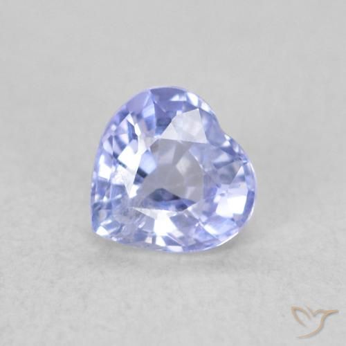 0.36ct 자연스러운 하늘색 사파이어, 마음, VS