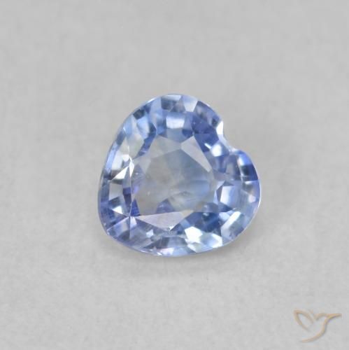 0.41ct 자연스러운 파스텔 블루 사파이어, 마음, VS