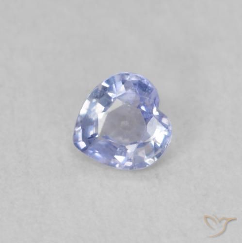 0.25ct 자연스러운 파스텔 블루 사파이어, 마음, VS