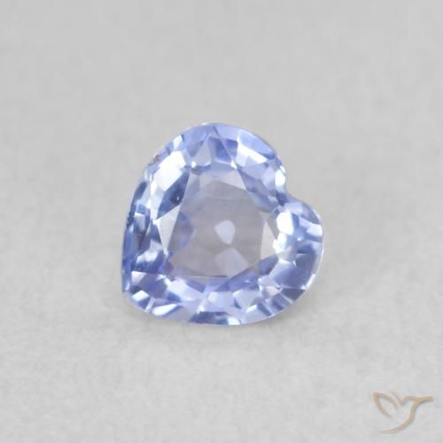 0.37ct 자연스러운 파스텔 블루 사파이어, 마음, VS