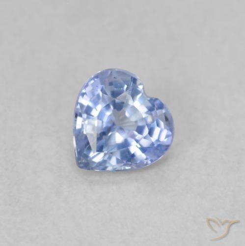 0.34ct 자연스러운 파스텔 블루 사파이어, 마음, VS