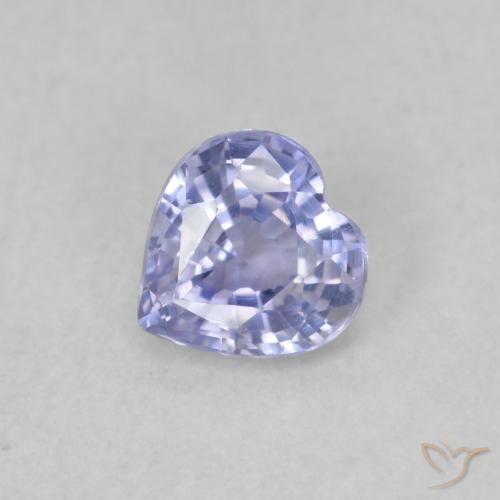 0.44ct 자연스러운 하늘색 사파이어, 마음, VS