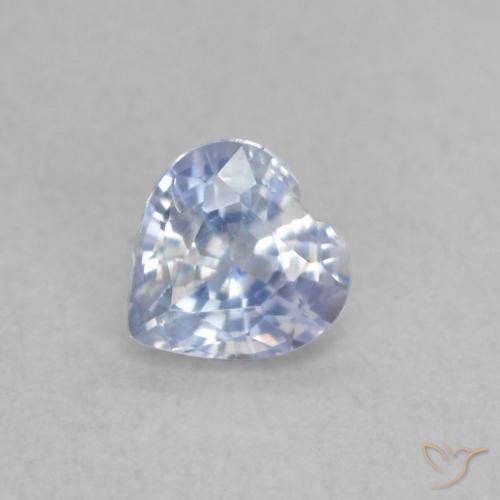 0.42ct 자연스러운 푸르스름한 흰색 사파이어, 마음, VS