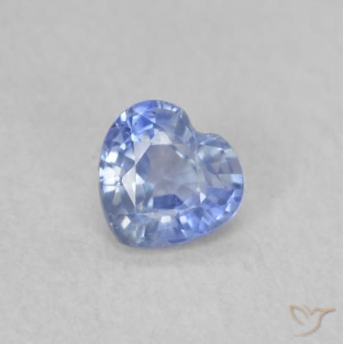 0.36ct 자연스러운 파스텔 블루 사파이어, 마음, VS