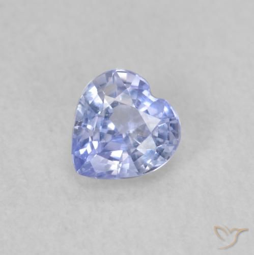 0.38ct 자연스러운 파스텔 블루 사파이어, 마음, VS