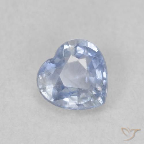 0.50ct 자연스러운 매우 밝은 파란색 사파이어, 마음, VS