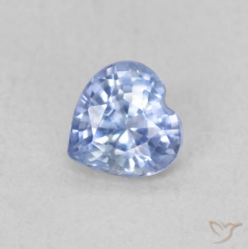 0.36ct 자연스러운 파스텔 블루 사파이어, 마음, VVS-VS