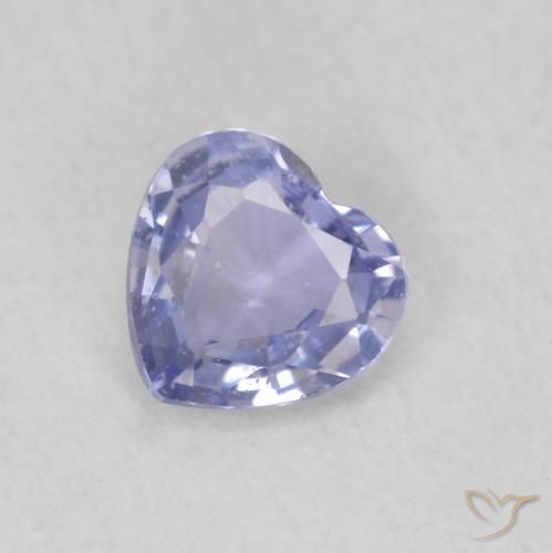 0.37ct 자연스러운 파스텔 블루 사파이어, 마음, VS