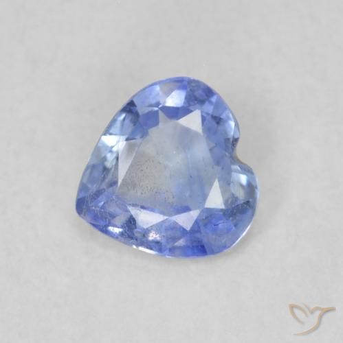0.32ct 자연스러운 파스텔 블루 사파이어, 마음, VS