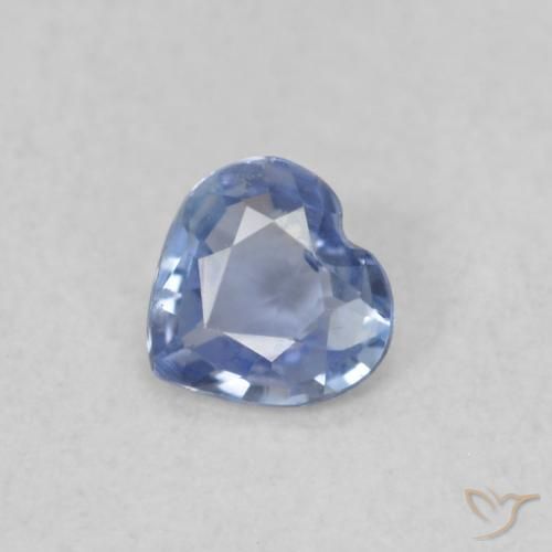 0.22ct 자연스러운 라이트 퍼플리쉬 블루 사파이어, 마음, VS