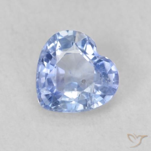 0.49ct 자연스러운 파스텔 블루 사파이어, 마음, VS