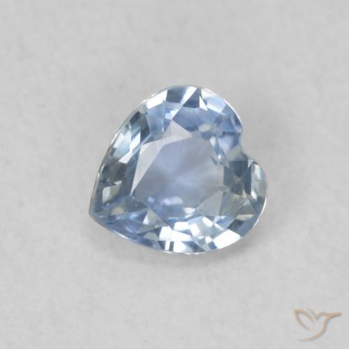 0.33ct 자연스러운 하늘색 사파이어, 마음, VS