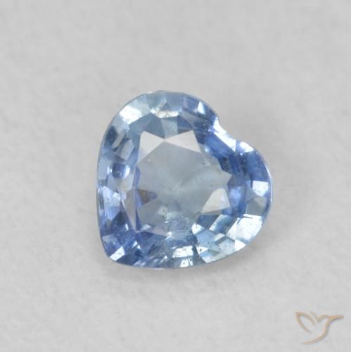 0.38ct 자연스러운 파스텔 블루 사파이어, 마음, VS