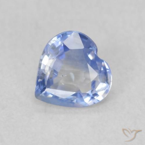 0.38ct 자연스러운 파스텔 블루 사파이어, 마음, VS