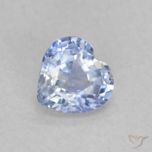 0.44ct 자연스러운 파스텔 블루 사파이어, 마음, VVS-VS