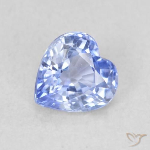 0.47ct 자연스러운 파스텔 블루 사파이어, 마음, VVS-VS