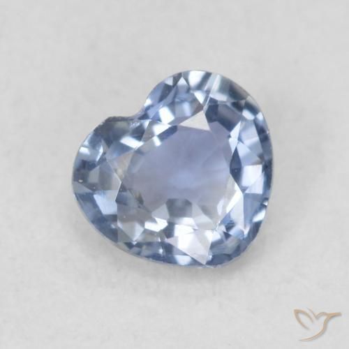 0.42ct 자연스러운 라이트 바이올렛 블루 사파이어, 마음, VVS-VS