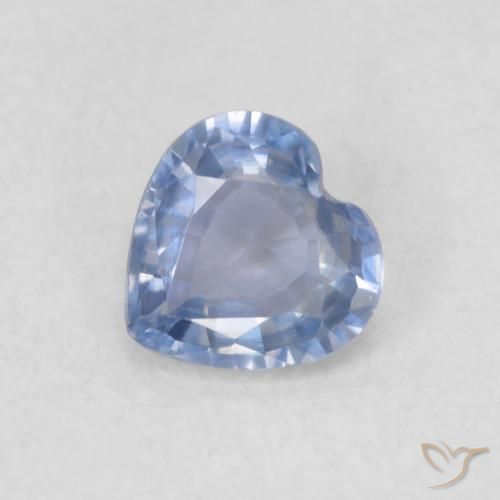 0.32ct 자연스러운 라이트 퍼플리쉬 블루 사파이어, 마음, VVS-VS
