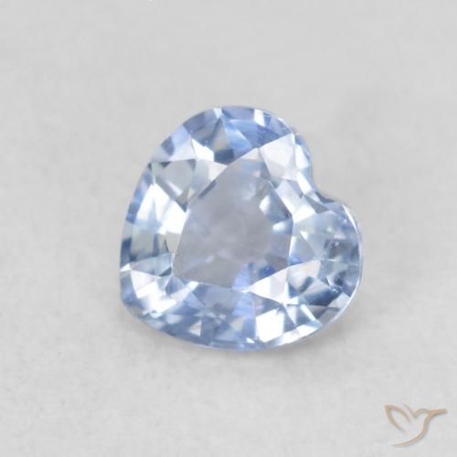 0.40ct 자연스러운 베이비 블루 사파이어, 마음, VVS-VS