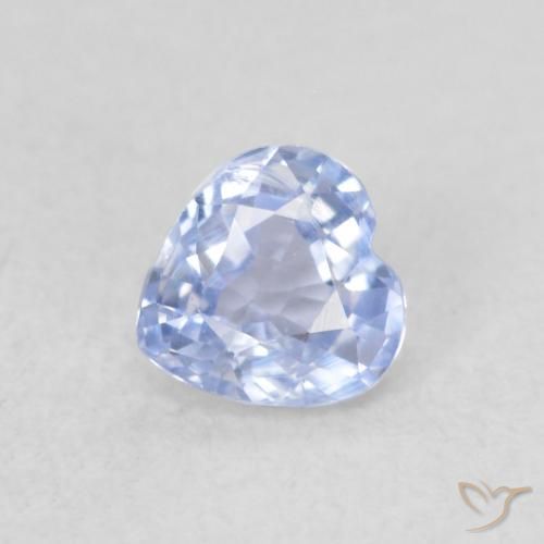 0.36ct 자연스러운 파스텔 블루 사파이어, 마음, VVS-VS