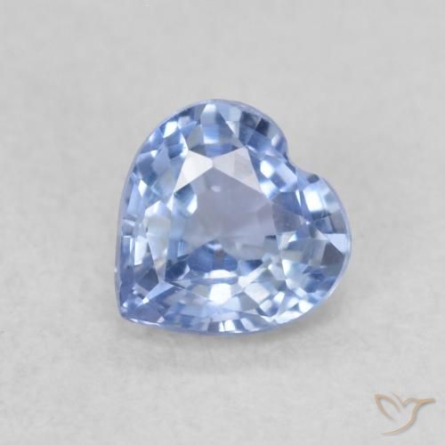 0.43ct 자연스러운 하늘색 사파이어, 마음, VVS-VS