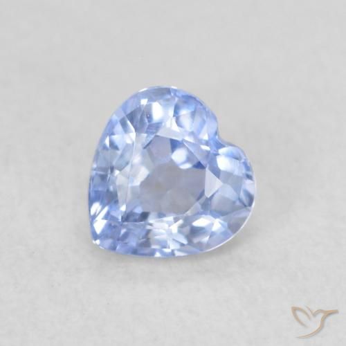 0.35ct 자연스러운 파스텔 블루 사파이어, 마음, VVS-VS