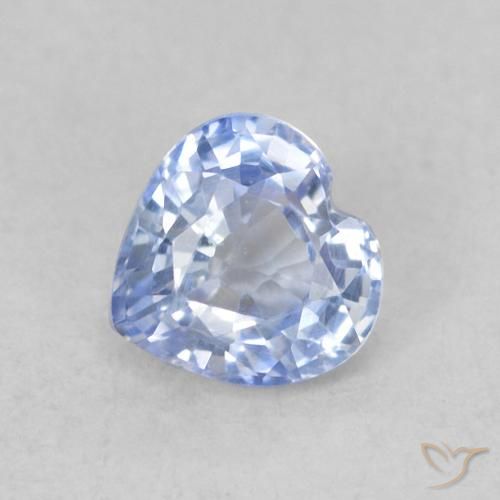0.42ct 자연스러운 하늘색 사파이어, 마음, VVS-VS